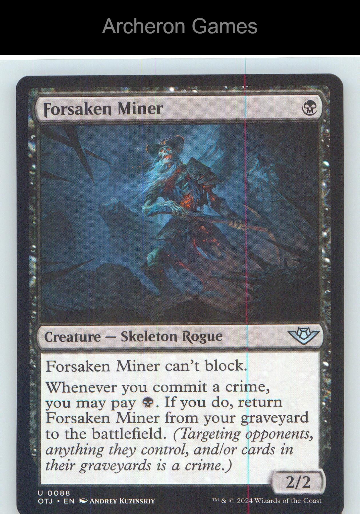 Forsaken Miner OTJ 88 UC MTG Card NM/EX+
