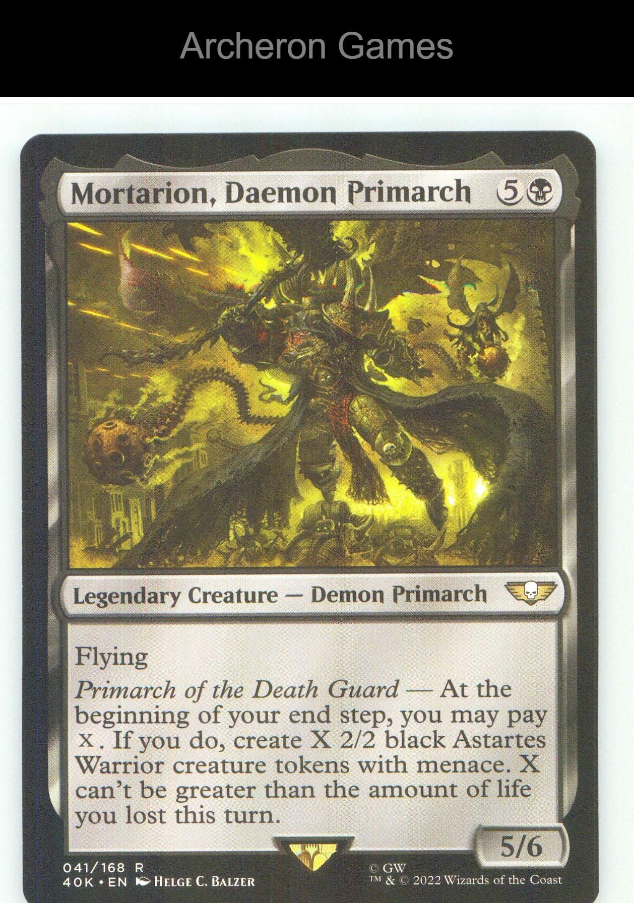 Mortarion, Daemon Primarch 41 R MTG Card NM/EX+