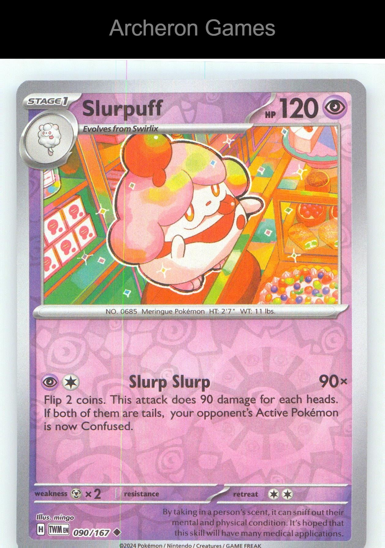 Pokemon Card Slurpuff TWM 090/167 UC Twilight Masquerade Reverse Holo