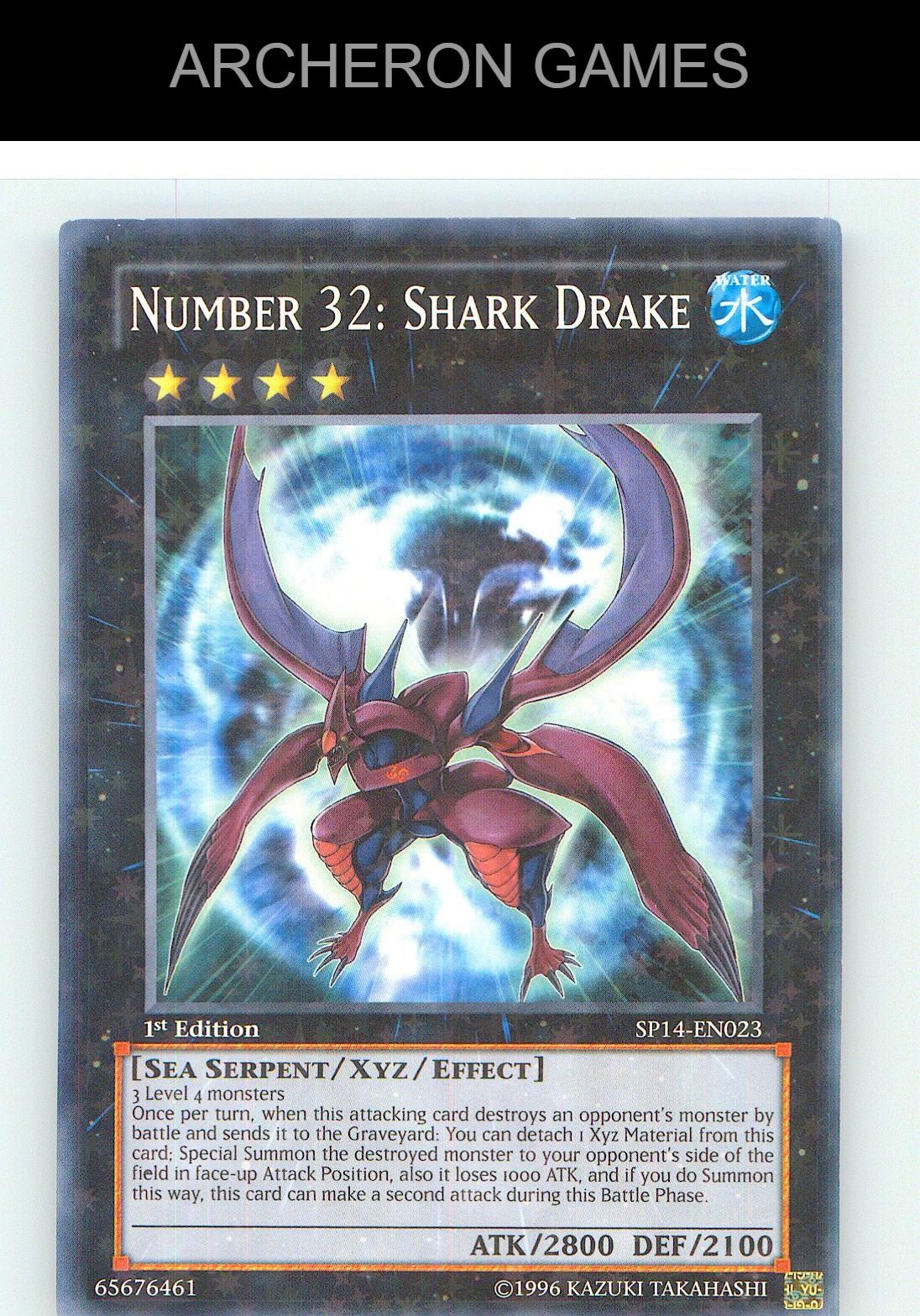 Number 32: Shark Drake (Starfoil) Starfoil Rare YUGIOH Card 1st Edition