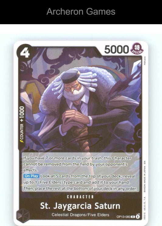St. Jaygarcia Saturn OP13-083 R One Piece Card NM/EX+ Foil