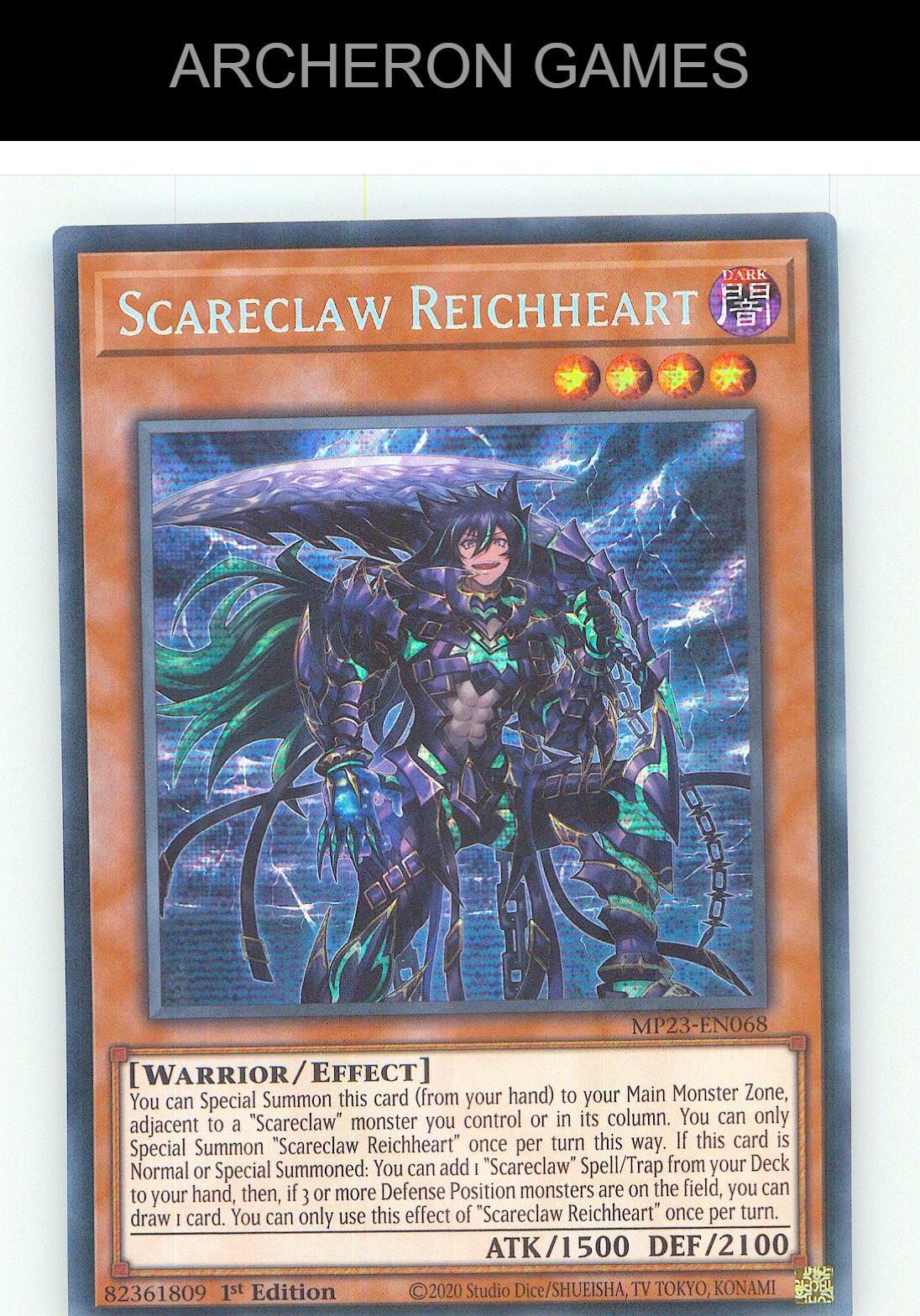 Scareclaw Reichheart Prismatic Secret Rare YUGIOH Card 1st Edition