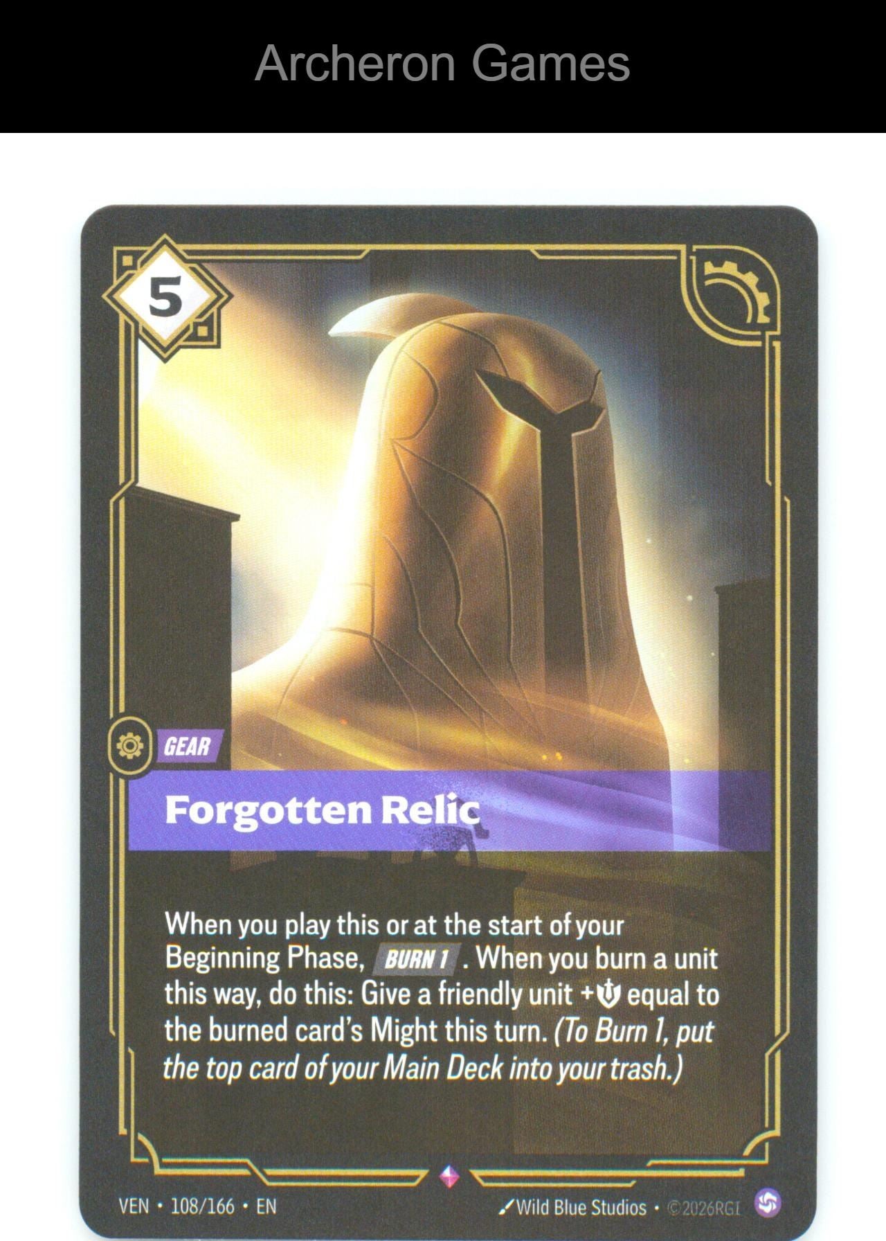 Forgotten Relic VEN 108/166 R Vendetta Riftbound Card Foil