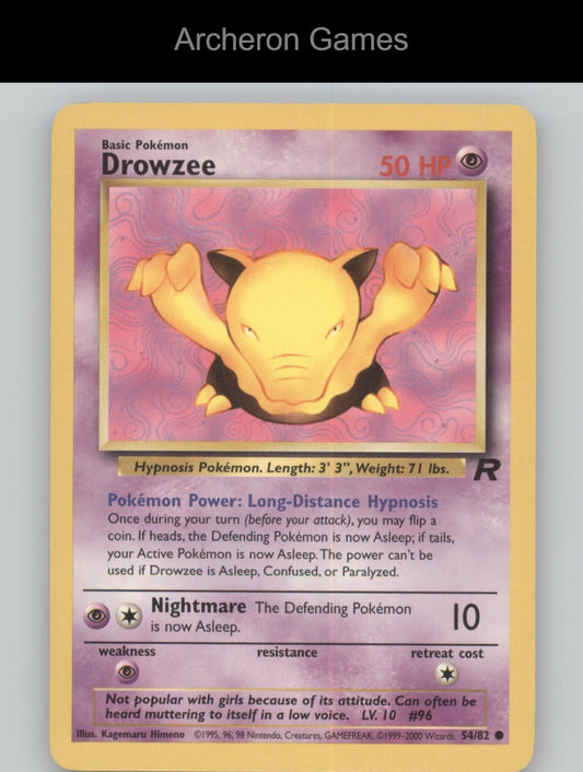 Pokemon Card Drowzee TR 54/82 C Team Rocket Unlimited