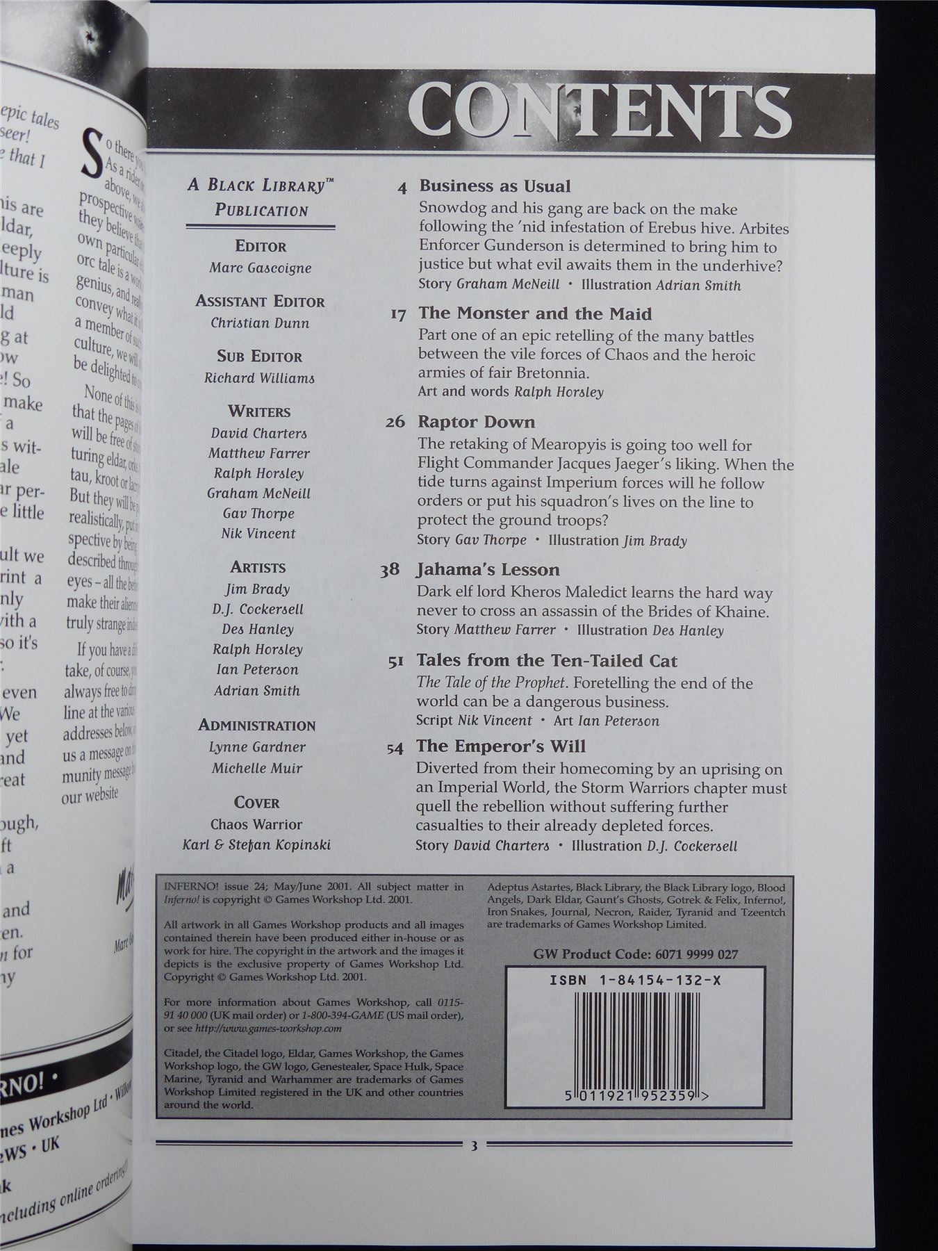 Inferno! Tales of Fantasy and Adventure #24 - Workshop Black Library Publication #1O2