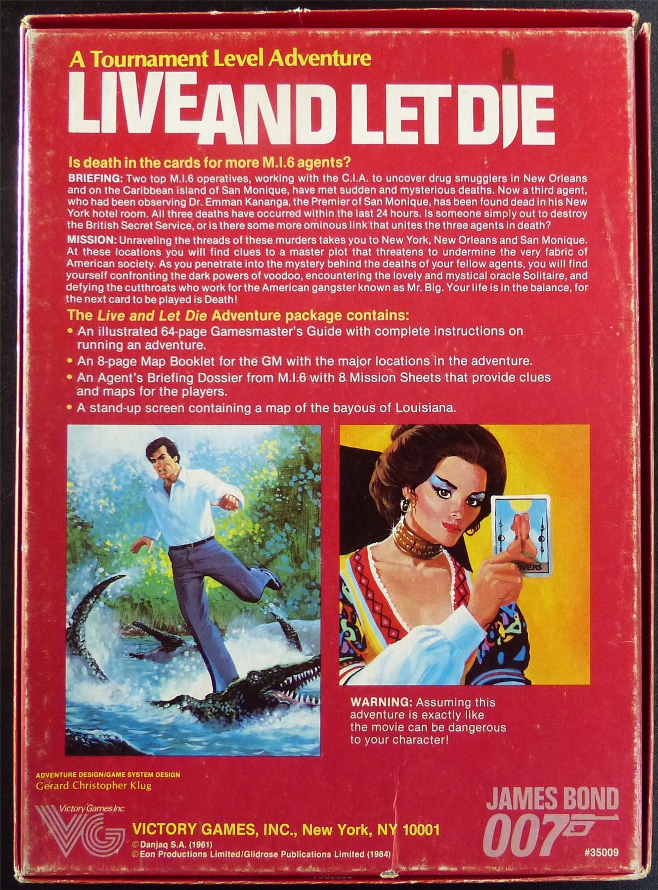 James Bond 007 Roleplaying Game: Live and Let Die OOP - Victory Games #229