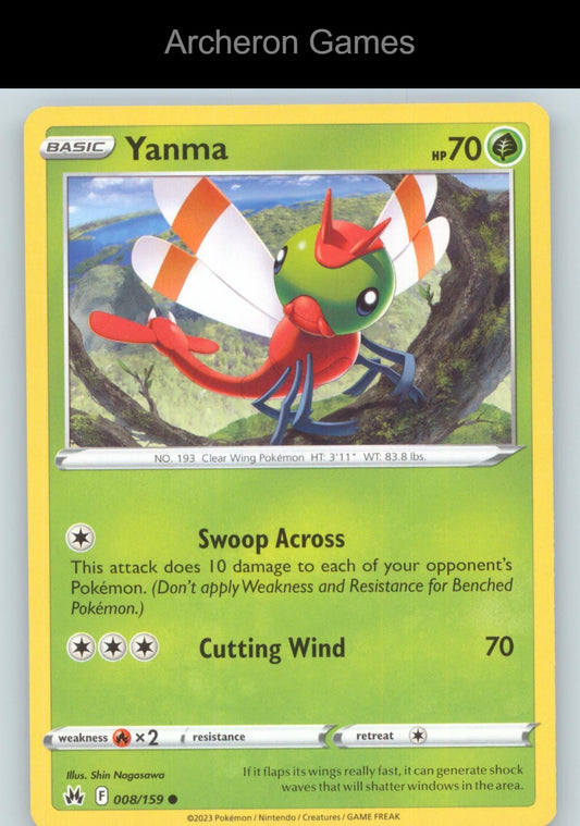 Pokemon Card Yanma CRZ 008/159 C Crown Zenith