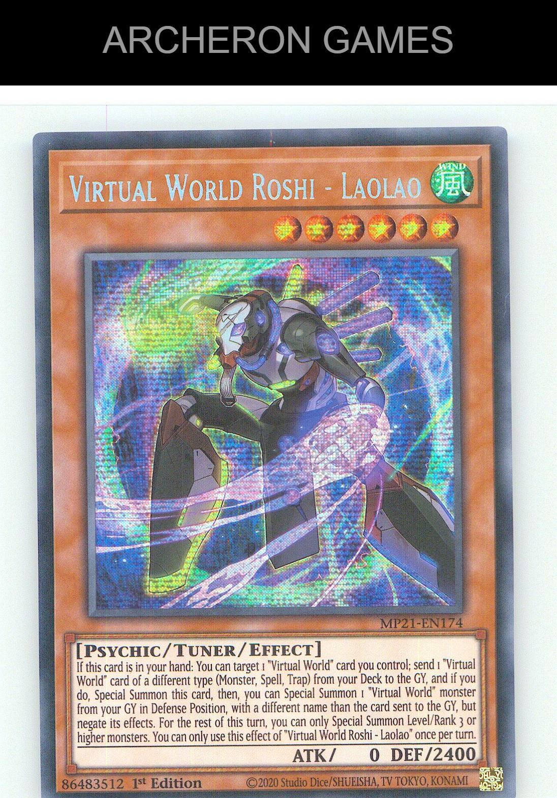 Virtual World Roshi - Laolao Prismatic Secret Rare YUGIOH Card 1st Edition