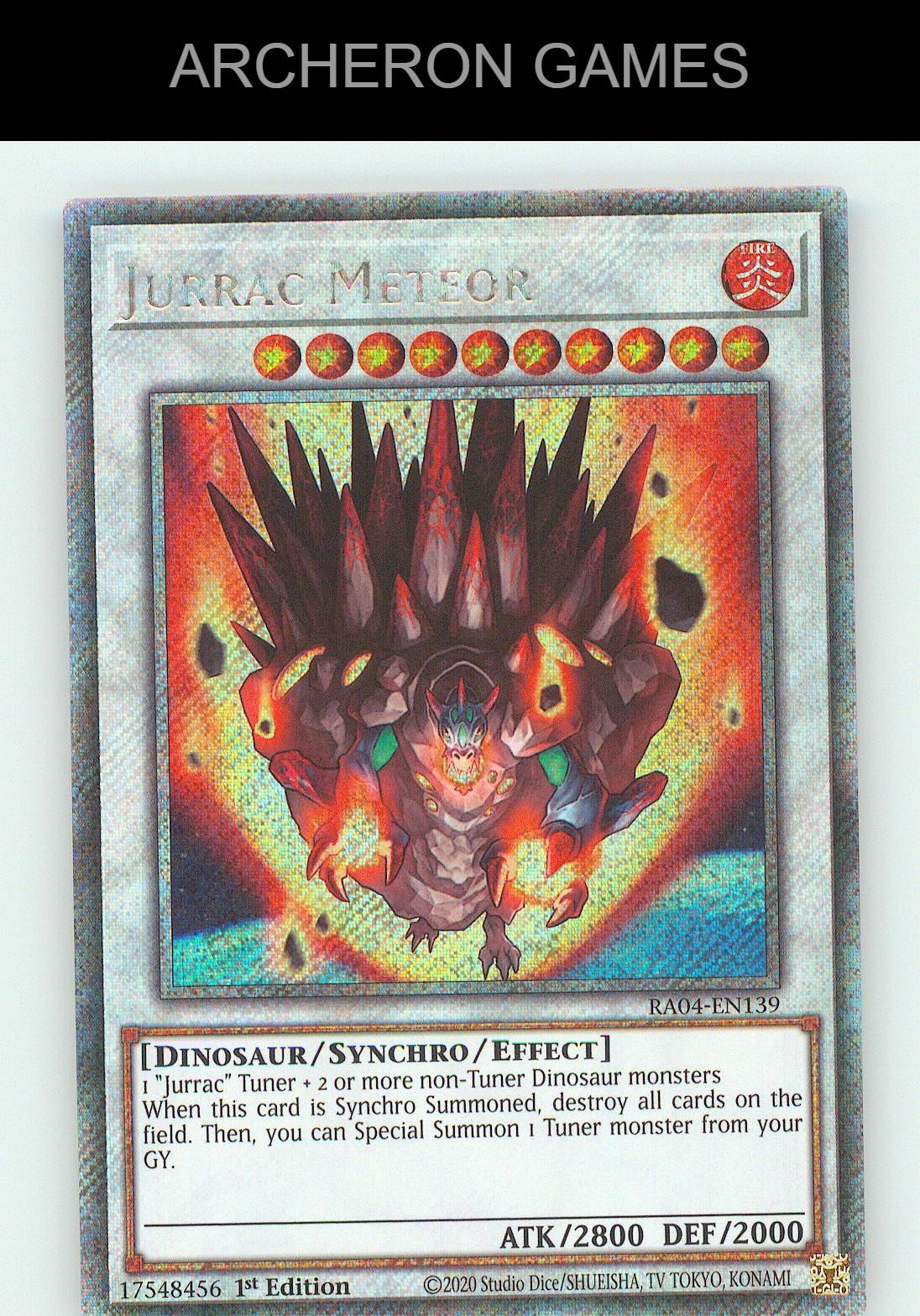 Jurrac Meteor (Platinum Secret Rare) Platinum Secret Rare YUGIOH Card