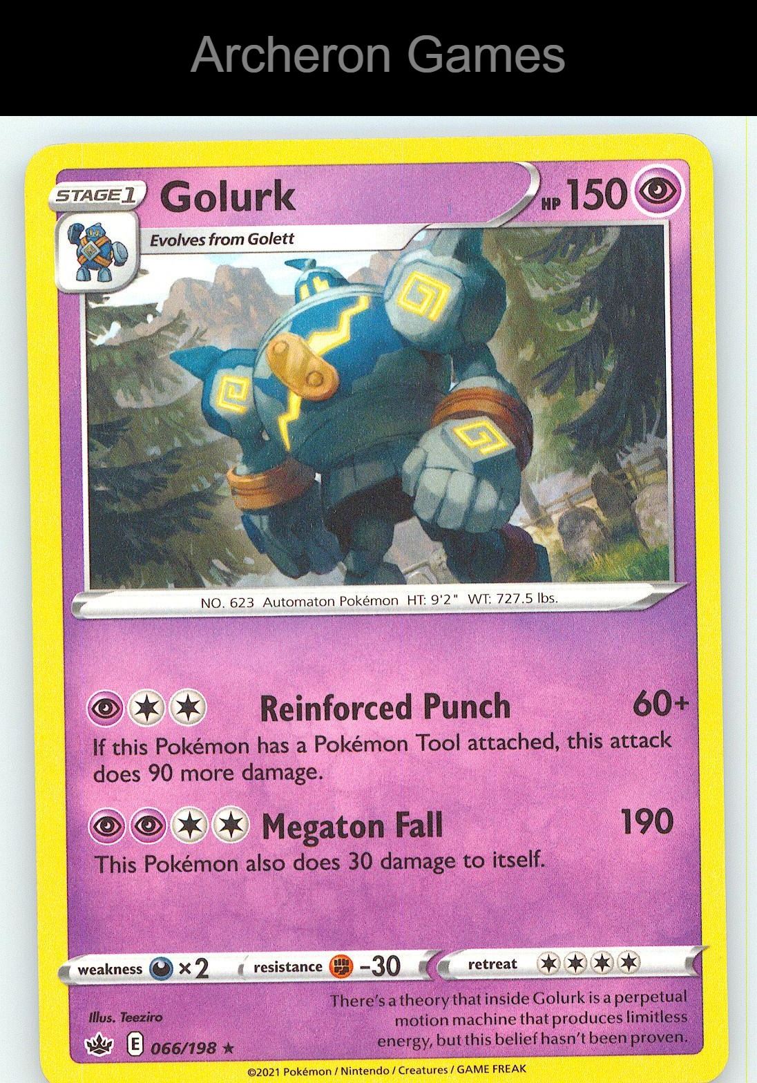 Pokemon Card Golurk CRE 066/198 R Chilling Reign