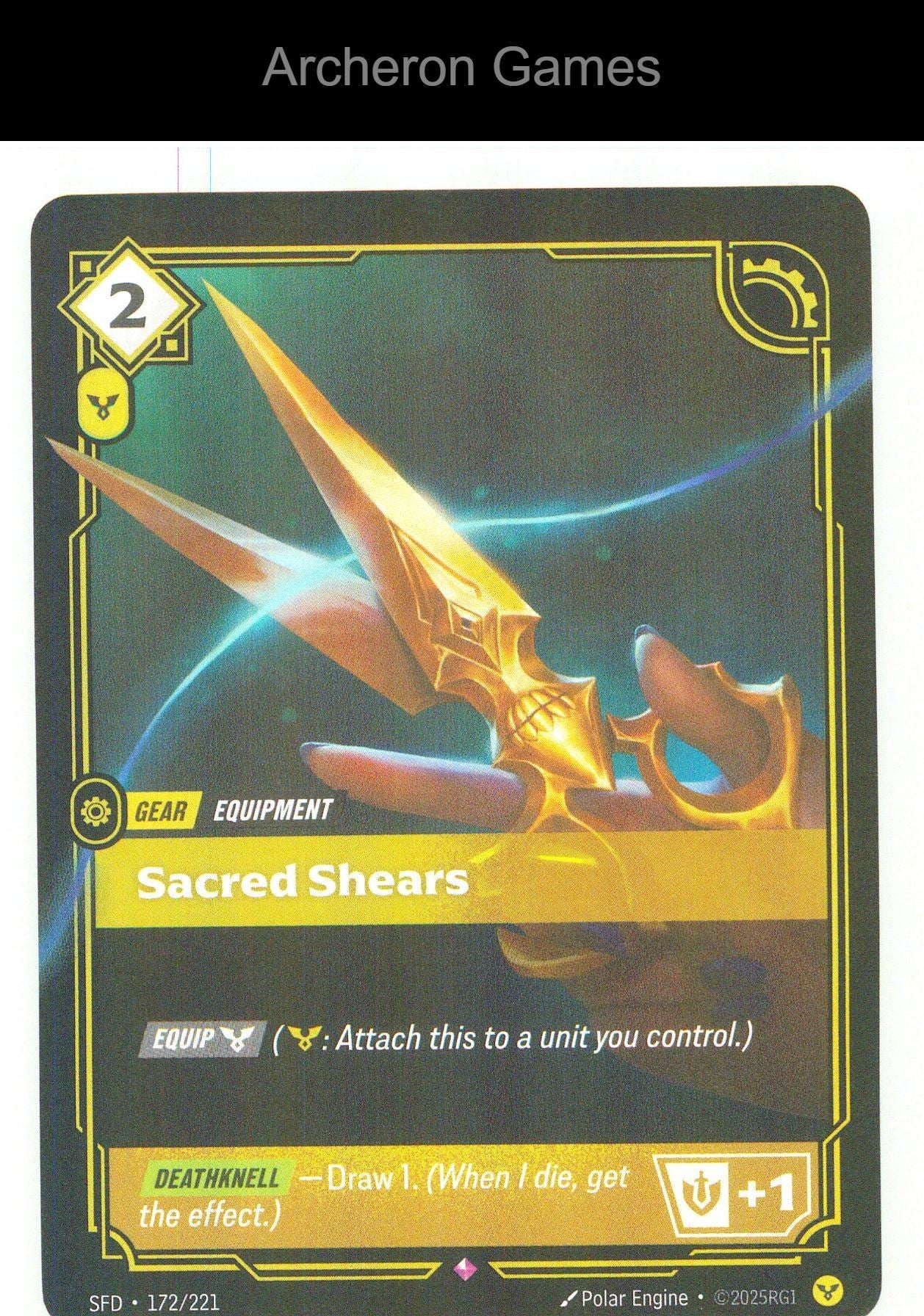 Sacred Shears SFD 172/221 R Spiritforged Riftbound Card Foil