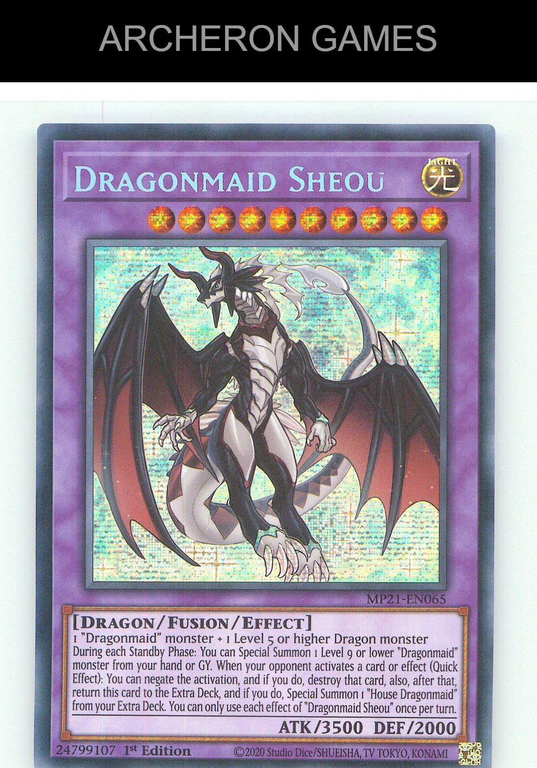 Dragonmaid Sheou Prismatic Secret Rare YUGIOH Card 1st Edition