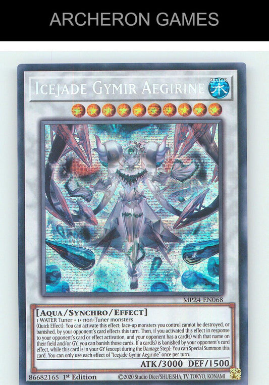 Icejade Gymir Aegirine Prismatic Secret Rare YUGIOH Card 1st Edition