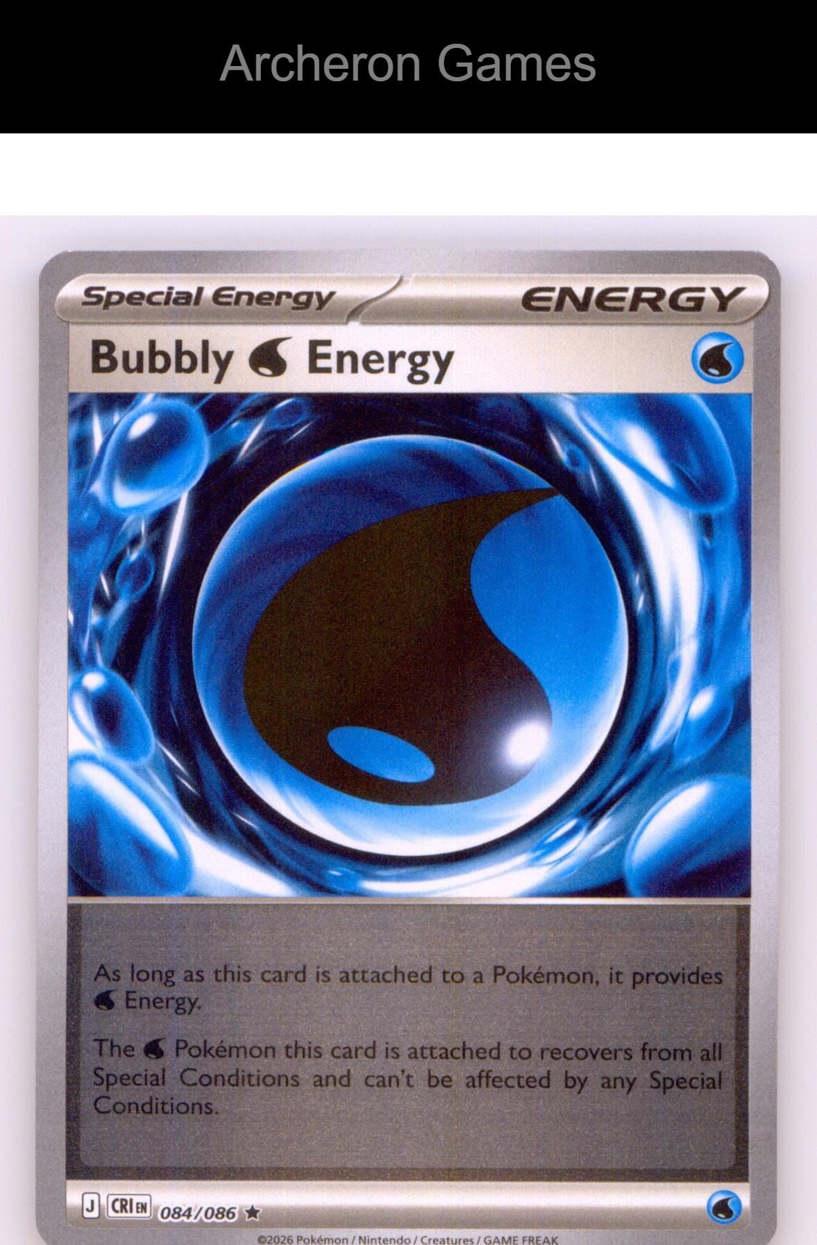 Pokemon Card Bubbly W Energy ME04 084/086 R Chaos Rising Reverse Holo