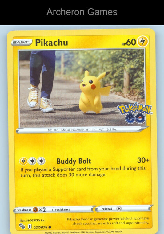 Pokemon Card Pikachu PGO 027/078 C Pokemon GO