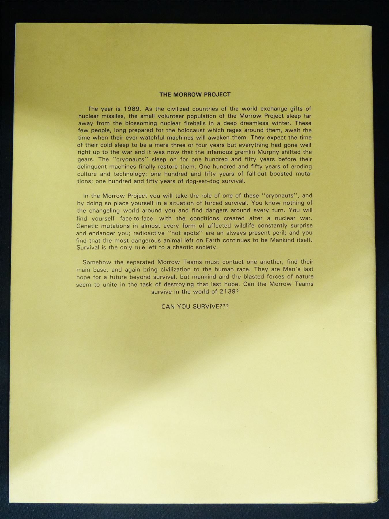 The Morrow Project - Roleplaying Booklet #2RG