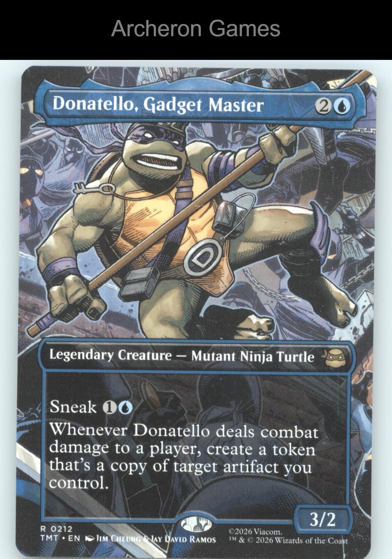 Donatello, Gadget Master (Borderless) TMT 0212 MTG Teenage Mutant Ninja Turtles