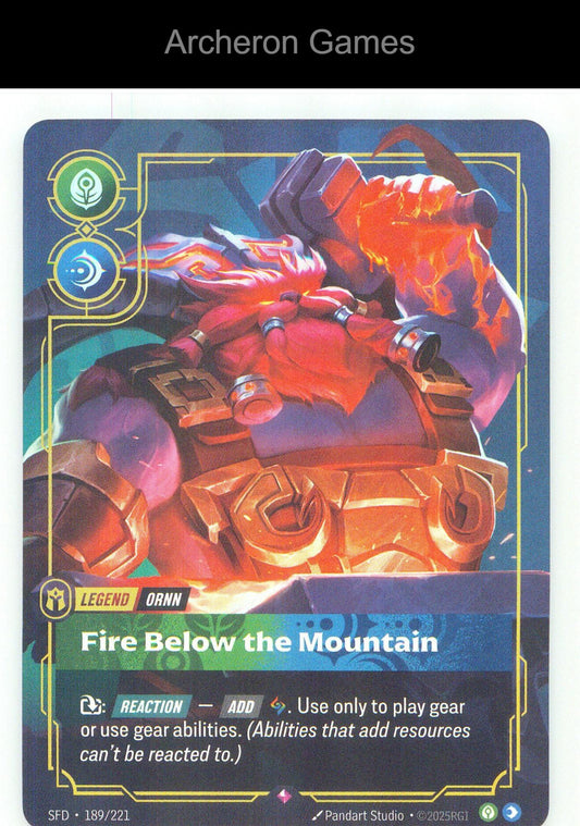 Ornn - Fire Below the Mountain SFD 189/221 R Spiritforged Riftbound Card Foil