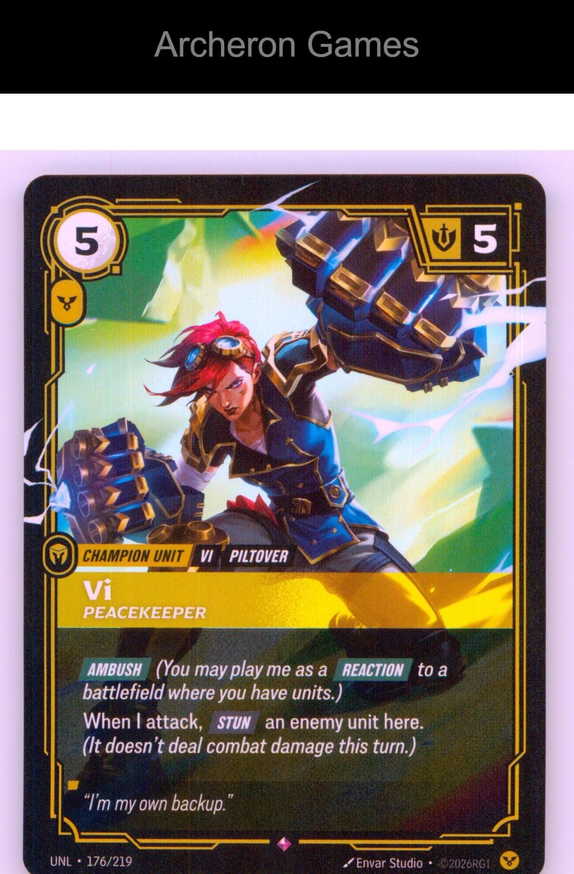 Vi - Peacekeeper UNL 176/219 R Unleashed Riftbound Card