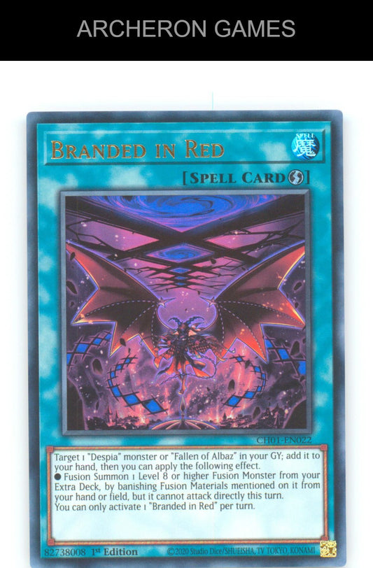 Branded in Red Ultra Rare YUGIOH Card 1st Edition