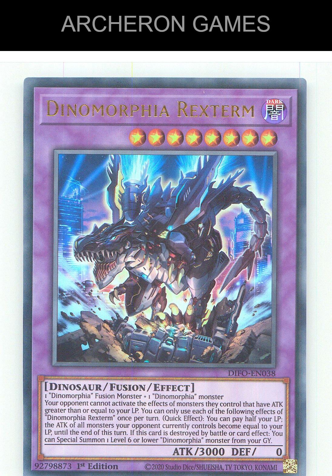 Dinomorphia Rexterm Ultra Rare YUGIOH Card 1st Edition