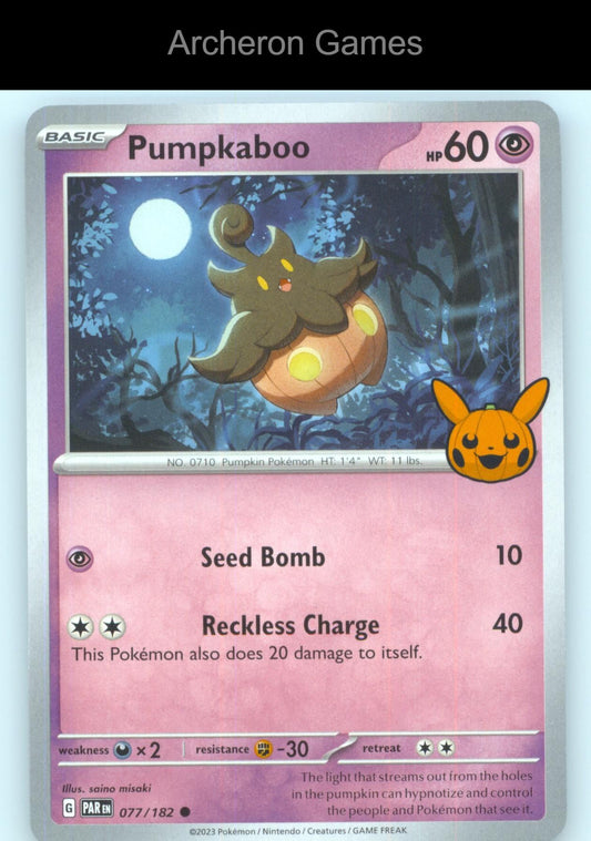 Pokemon Card Pumpkaboo PAR 077/182 C Paradox Rift