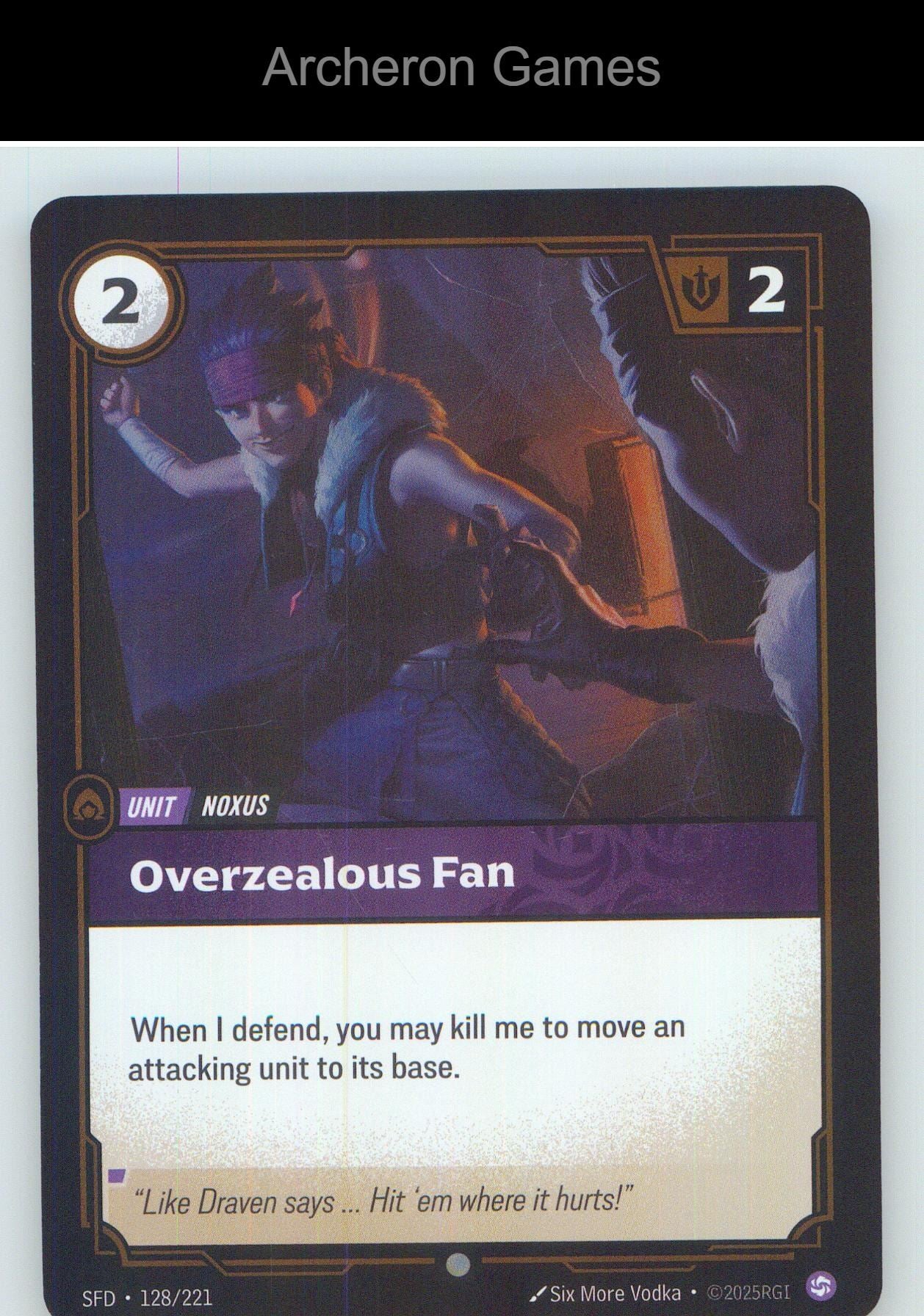 Overzealous Fan SFD 128/221 C Spiritforged Riftbound Card