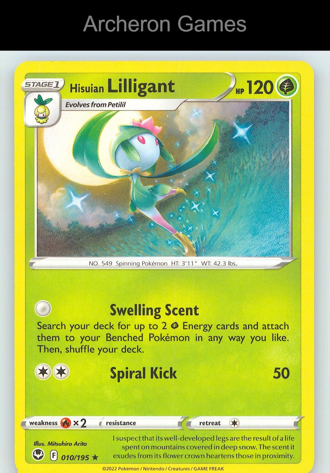 Pokemon Card Hisuian Lilligant SIT 010/195 R Silver Tempest