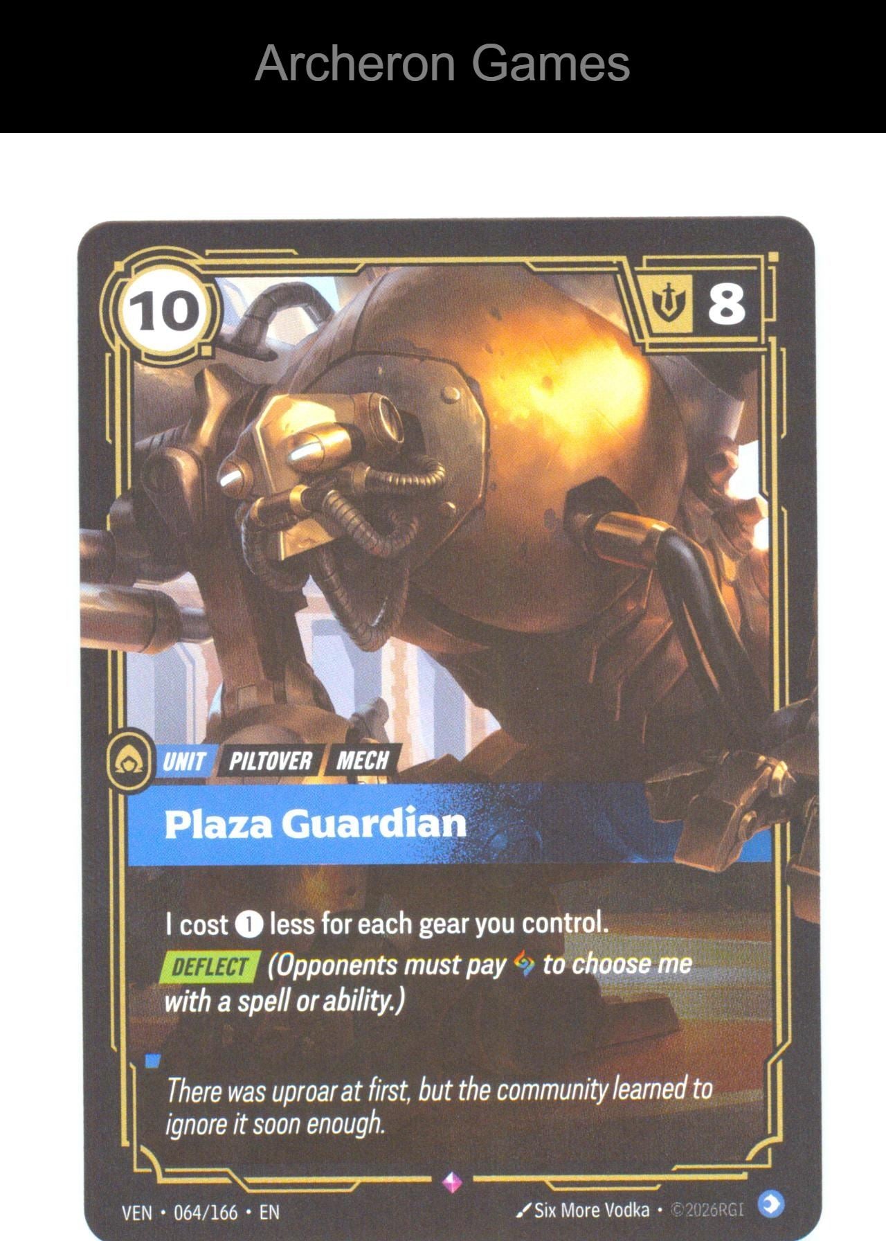 Plaza Guardian VEN 064/166 R Vendetta Riftbound Card Foil