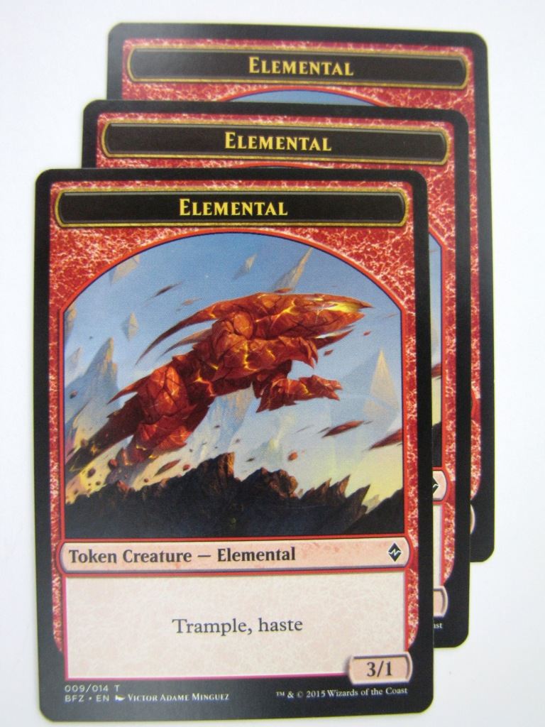 MTG Magic Token Cards: ELEMENTAL x3 # 4J19