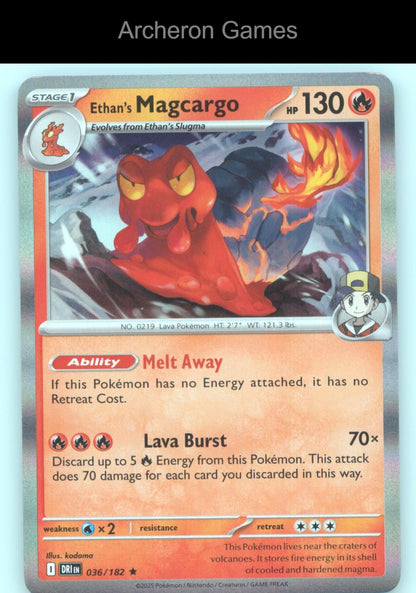 Pokemon Card Ethan's Magcargo DRI 036/182 R Destined Rivals Holo
