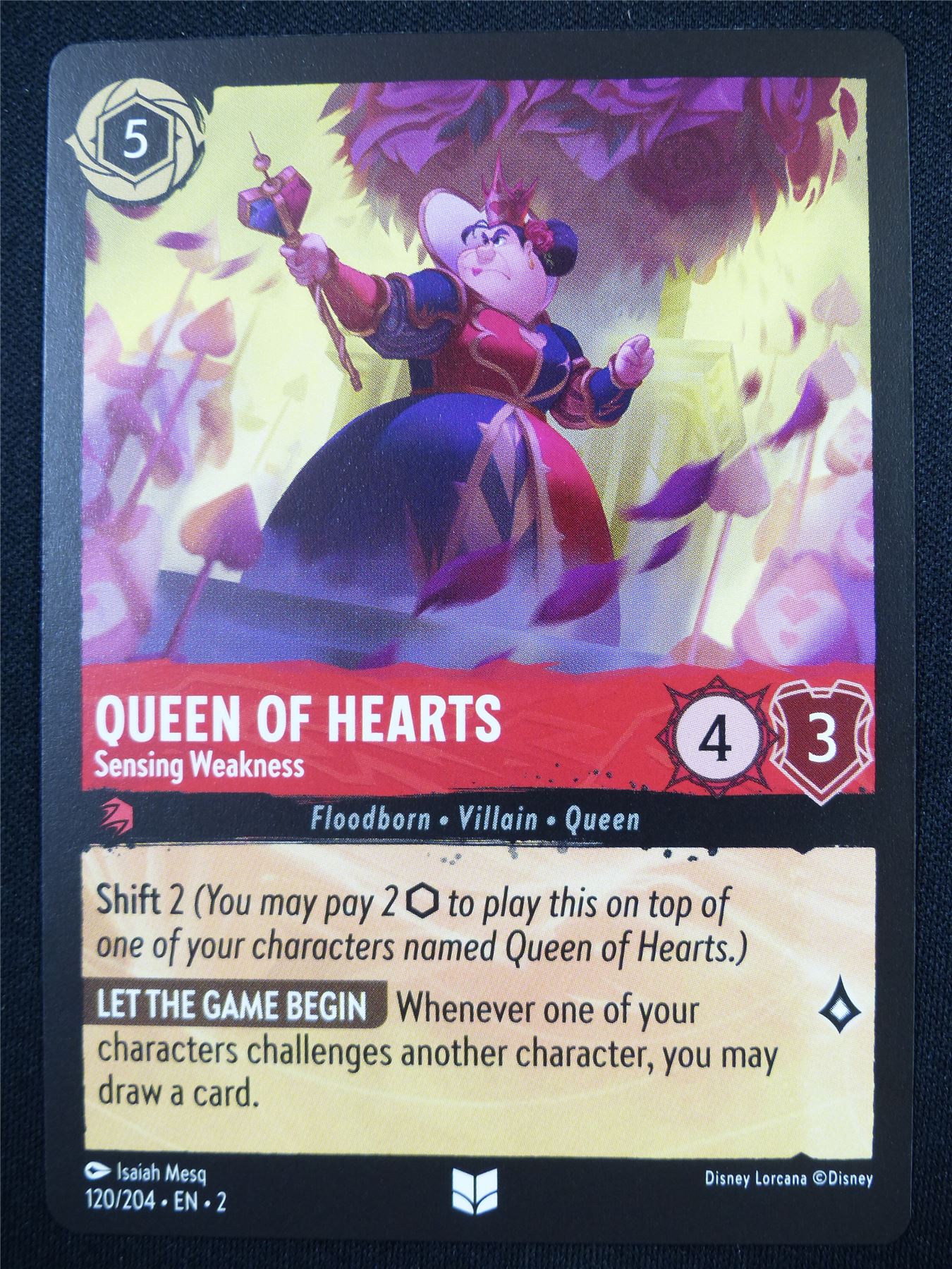 Queen of Hearts Sensing Weakness 120/204 - Lorcana Card #4QD