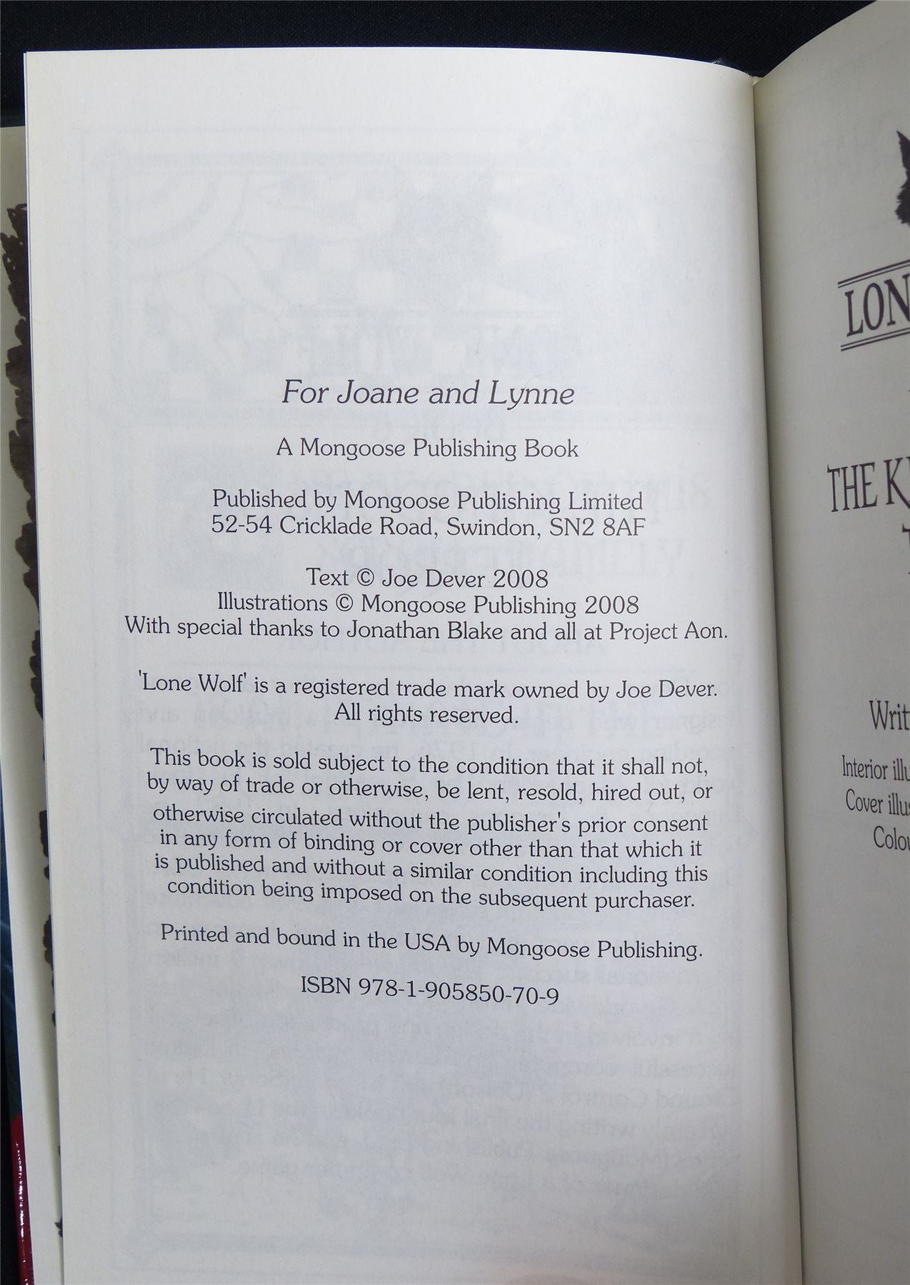 Lone Wolf: The Kingdom of Terror by Joe Dever - Adventure Novel Hardback #MD