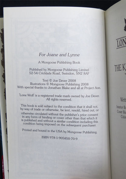 Lone Wolf: The Kingdom of Terror by Joe Dever - Adventure Novel Hardback #MD