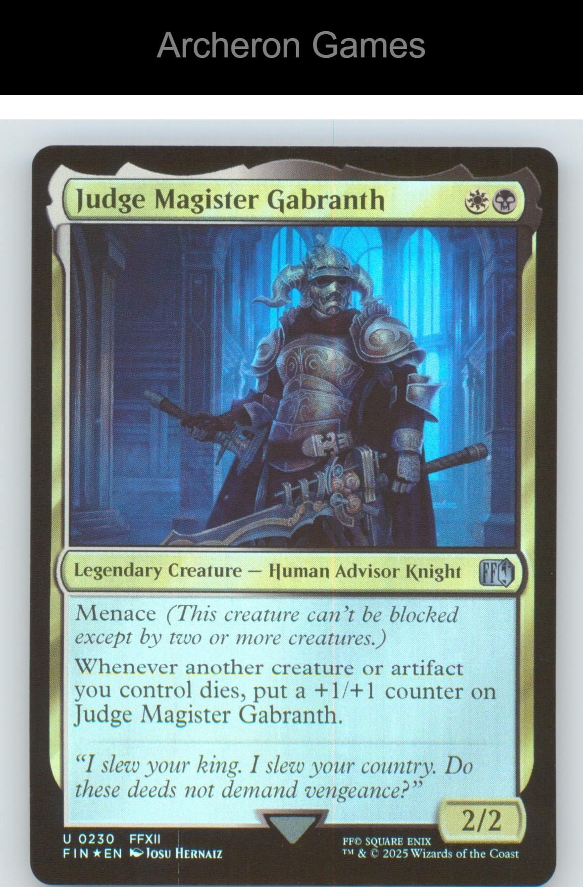 Judge Magister Gabranth FIN 230 UC MTG Card NM/EX+ Foil