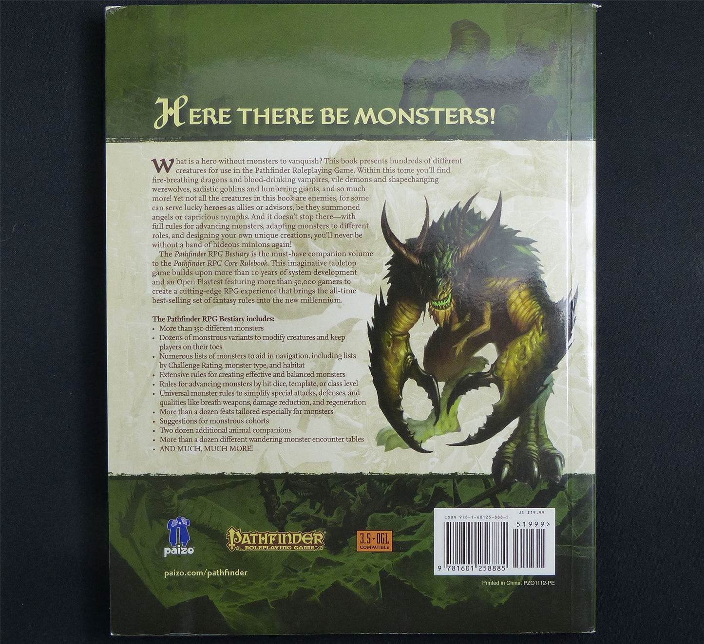 Pathfinder: Bestiary Pocket Edition Rulebook - Roleplay Softback #DY