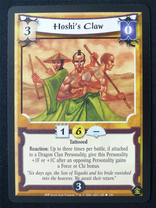 Hoshi's Claw - AOF - Legend of the Five Rings L5R Card #10R