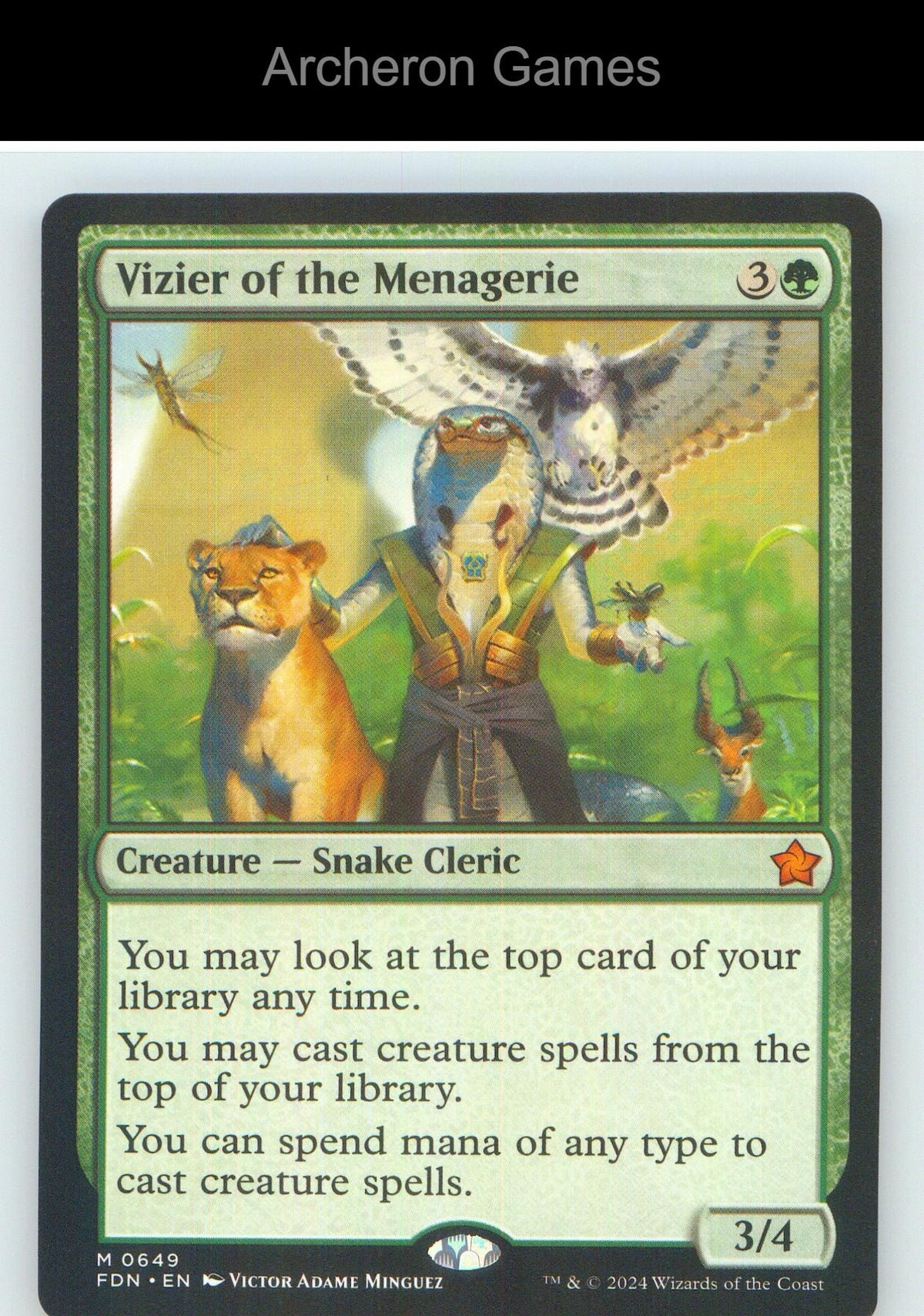 Vizier of the Menagerie FDN 649 Mythic MTG Card NM/EX+