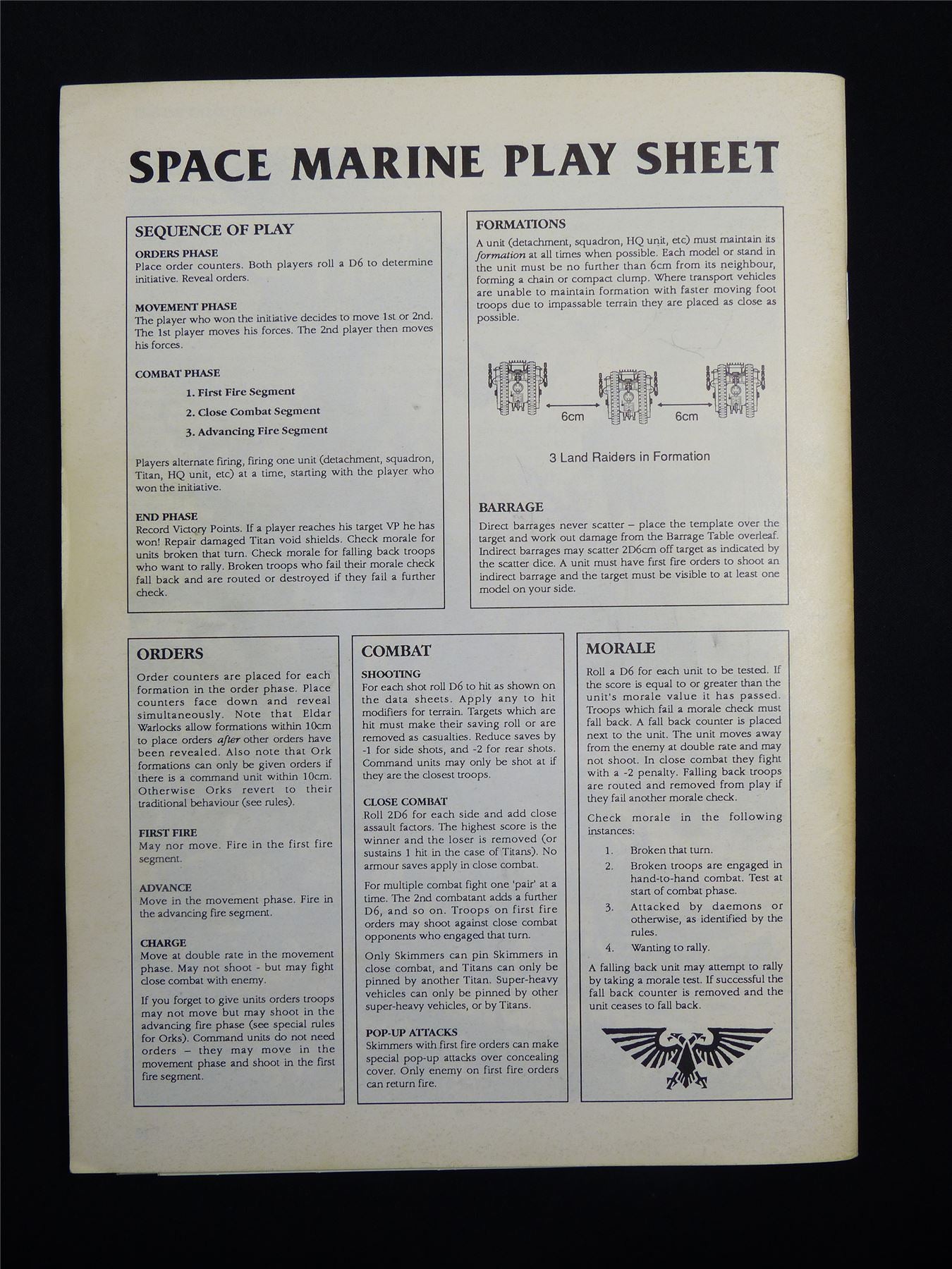 Epic Armies of The Imperium Booklet - Warhammer Epic #1IF