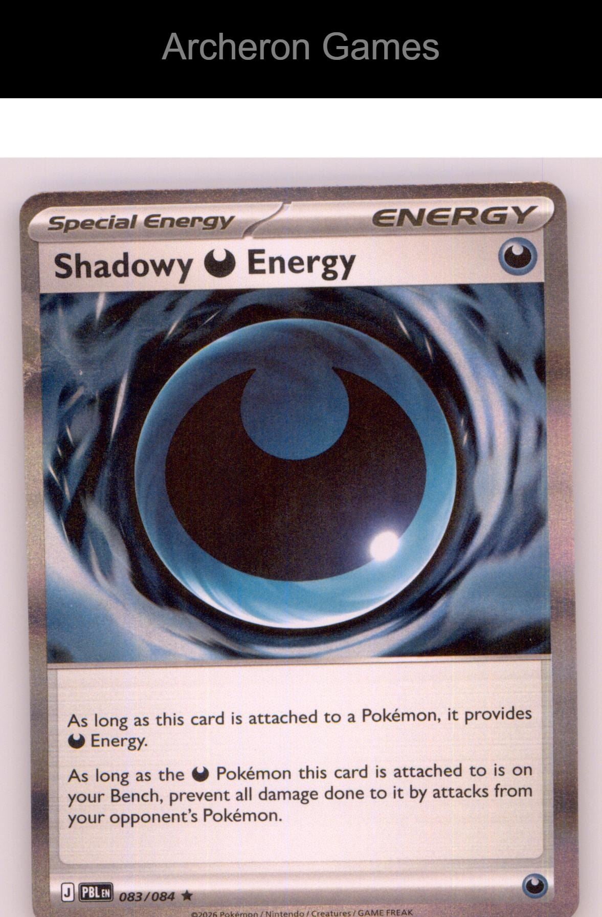 Pokemon Card Shadowy Darkness Energy ME05 083/084 HOLO R Pitch Black