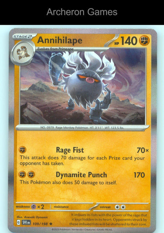 Pokemon Card Annihilape SVI 109/198 R Scarlet & Violet Holo