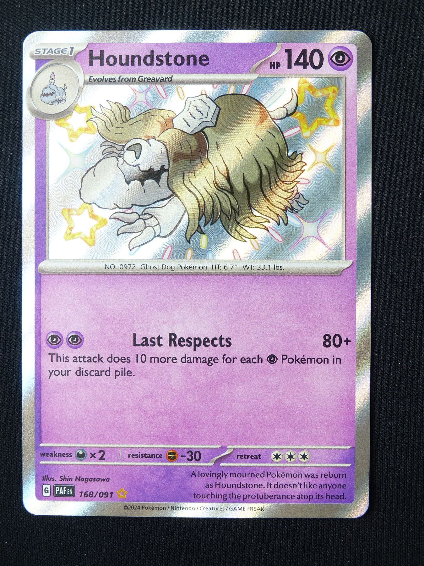 Houndstone 168/091 Shiny Holo - Pokemon Card #5WN