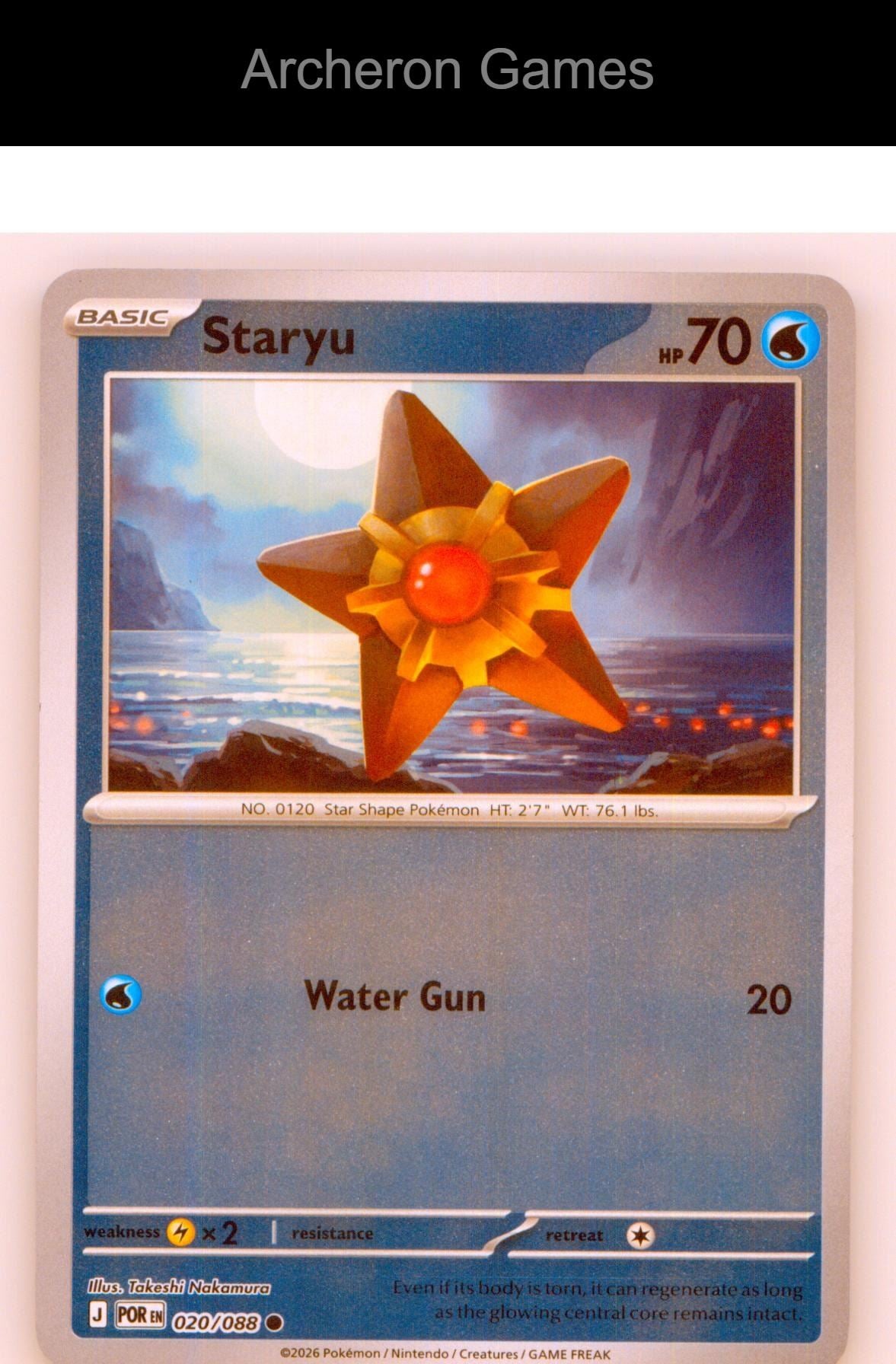 Pokemon Card Staryu ME03 020/088 C Perfect Order Reverse Holo