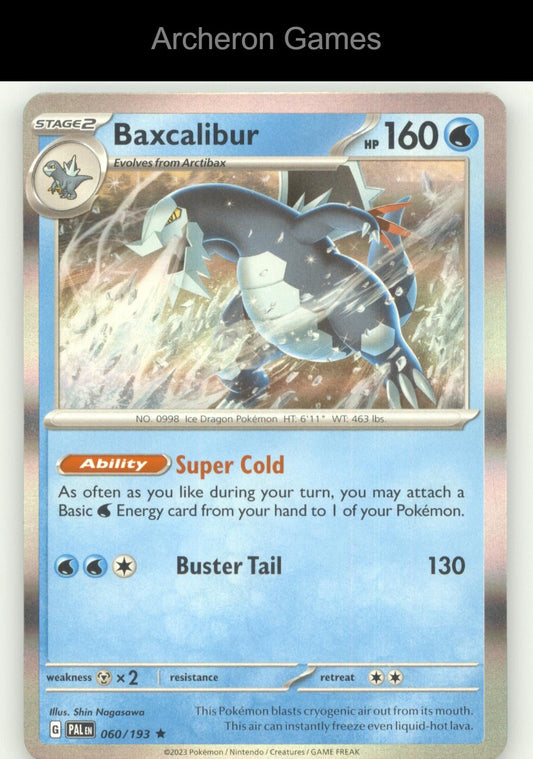 Pokemon Card Baxcalibur PAL 060/193 R Paldea Evolved Holo