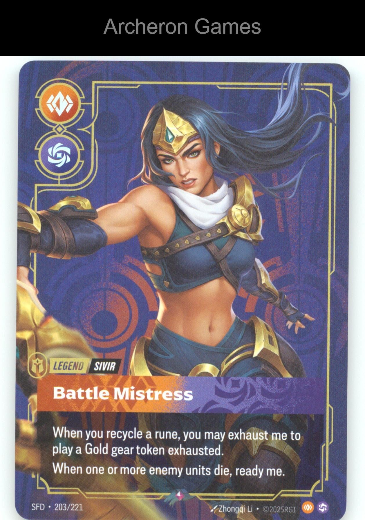Sivir - Battle Mistress SFD 203/221 R  Card Spiritforged