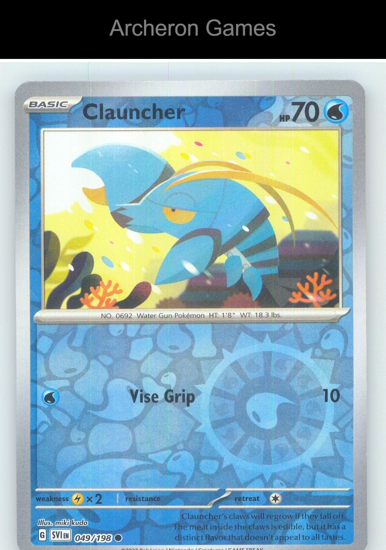 Pokemon Card Clauncher SVI 049/198 C Scarlet & Violet Reverse Holo