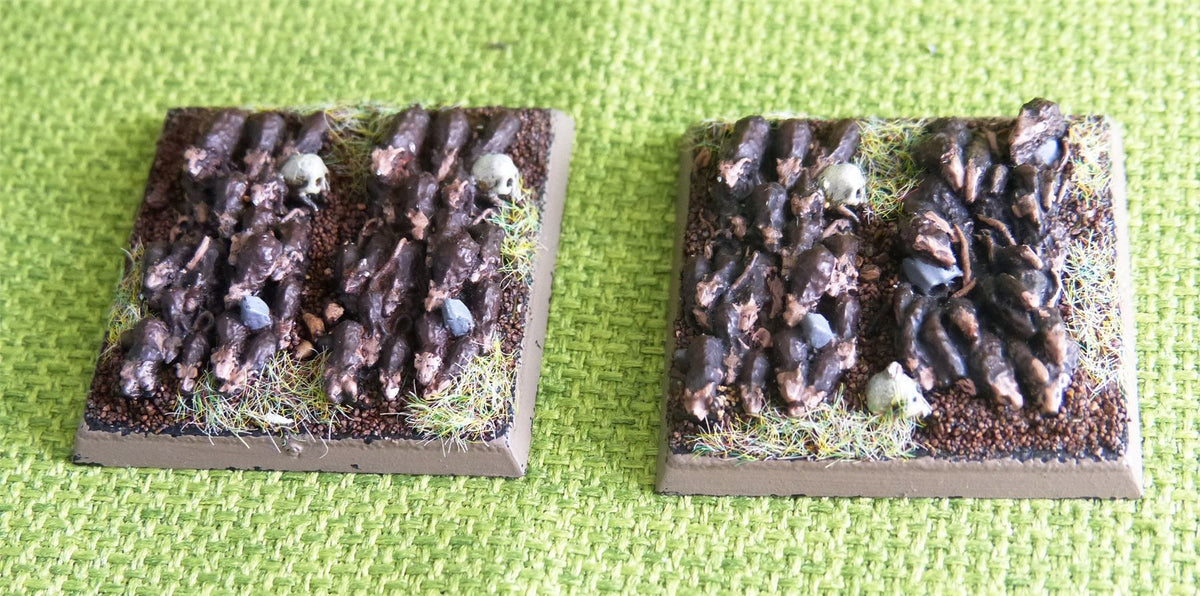 OOP Classic Metal Skaven - Rat Swarms x 2 on Large Plastic Bases Painted - Warhammer AoS 40k #E8