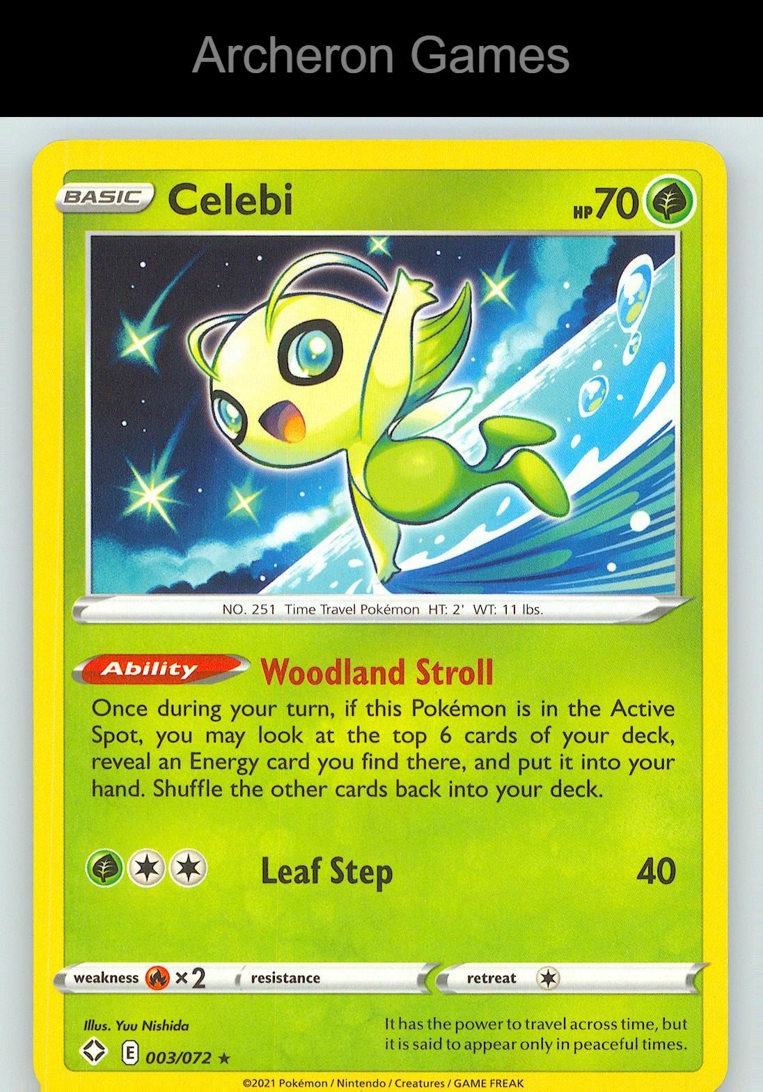 Pokemon Card Celebi SHF 003/072 R Shining Fates