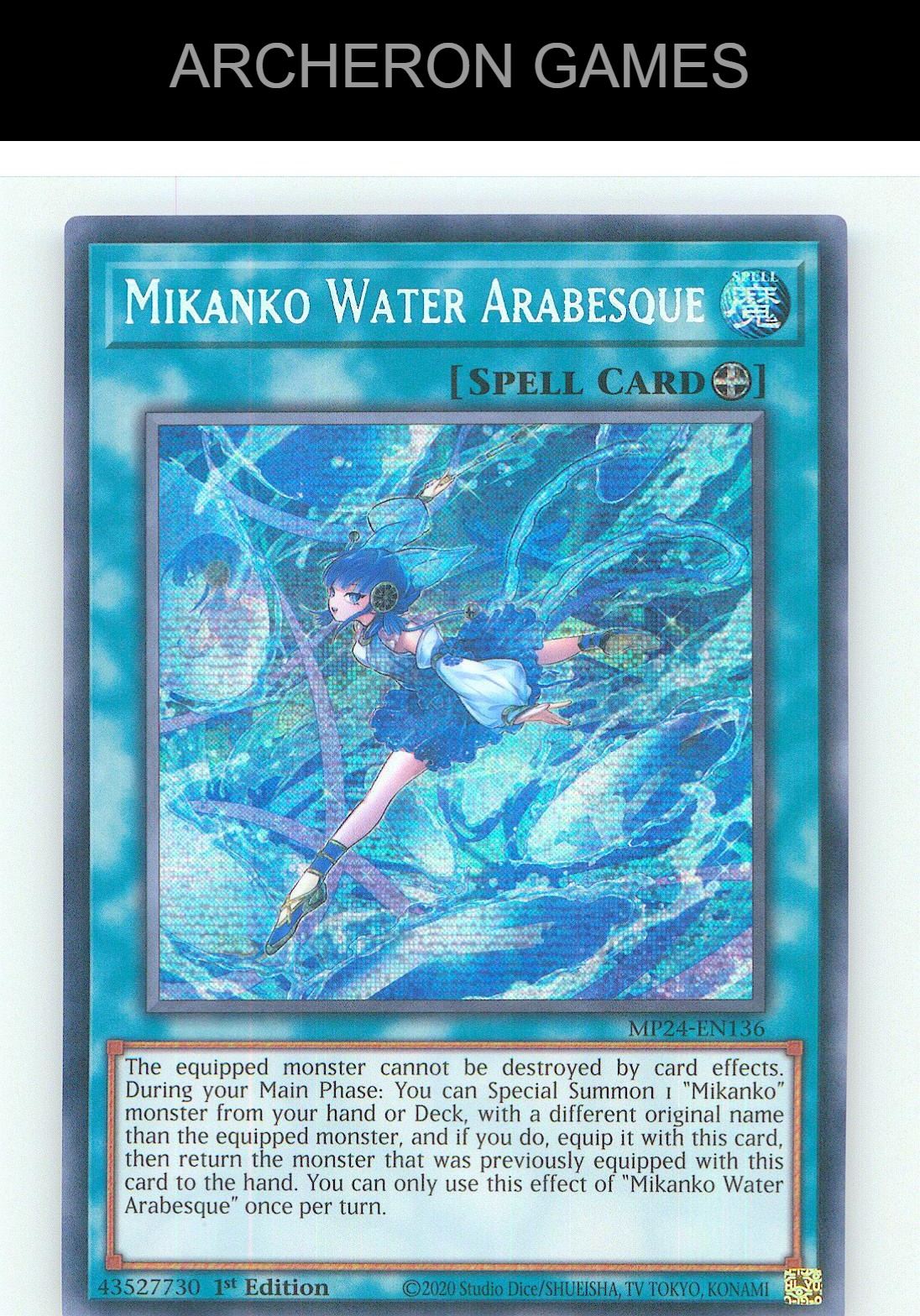 Mikanko Water Arabesque Prismatic Secret Rare YUGIOH Card 1st Edition