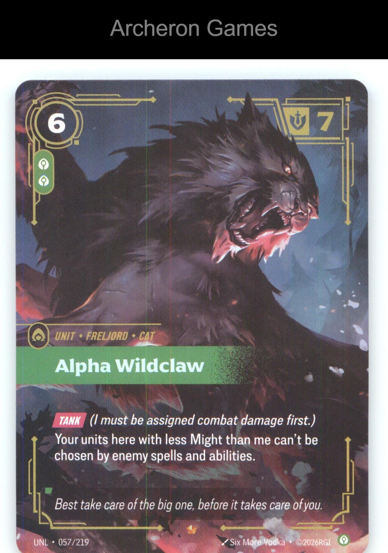Alpha Wildclaw UNL 057/219 Epic Unleashed Riftbound Card Foil